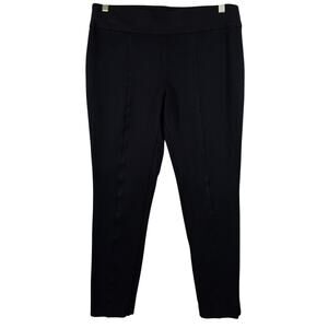Anne Klein Black Skinny Ponte Pants Womens Size L Stretch Office Front Seam